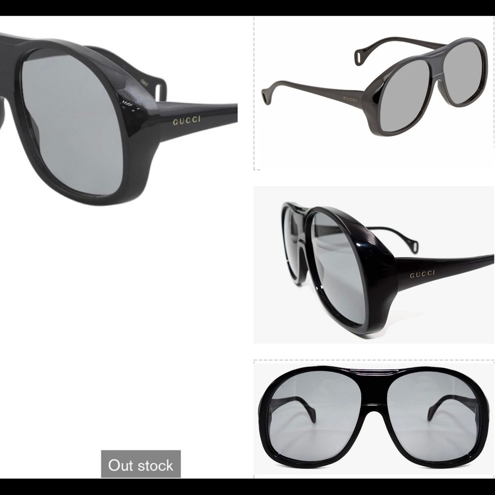 UNISEX GUCCI OVERSIZED PILOT AVIATOR SUNGLASSES - Picture 11 of 16